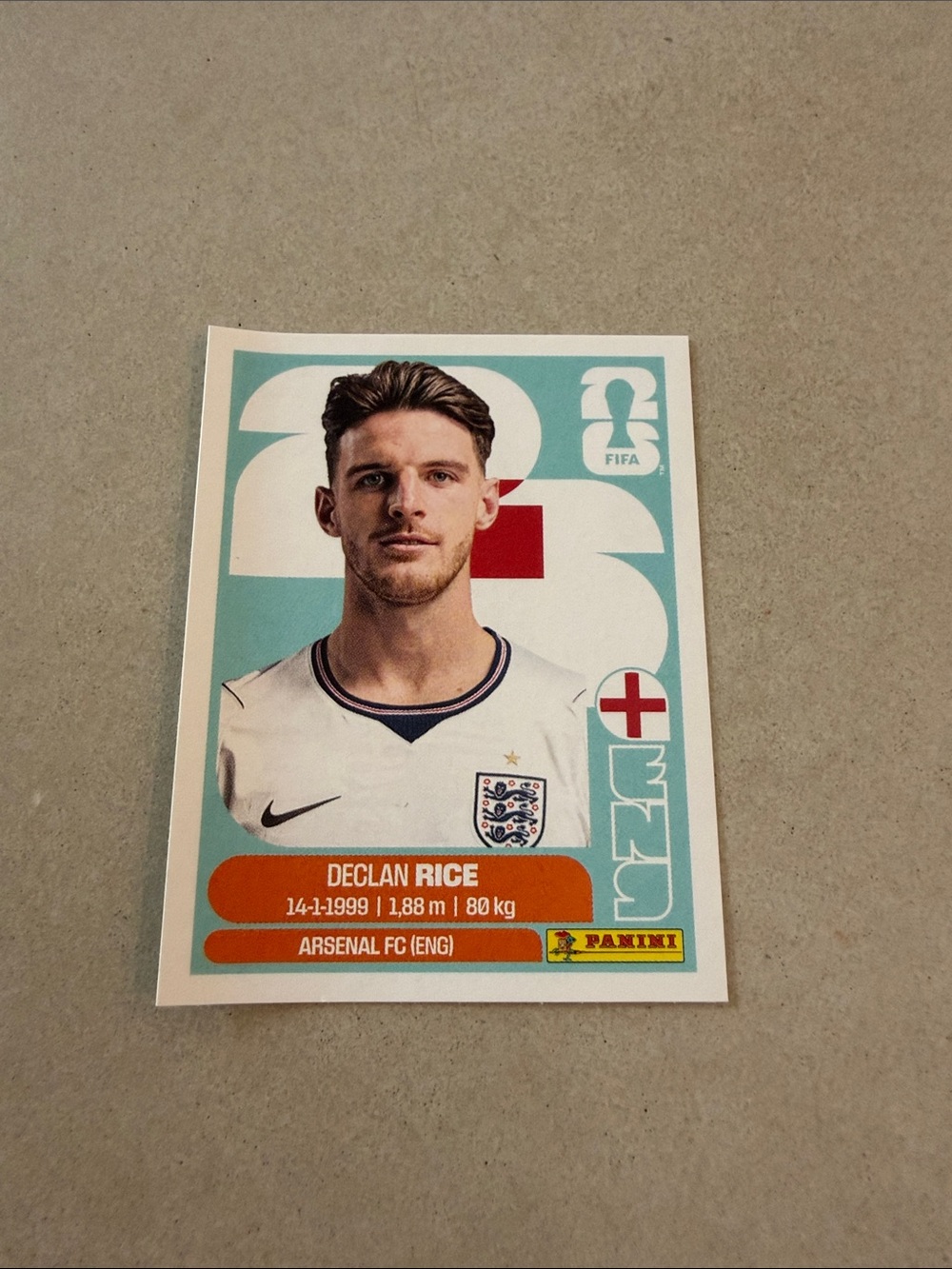 Panini FIFA World Cup sticker - Declan rice